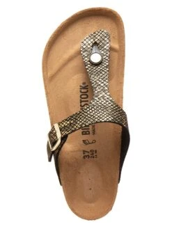 Birkenstock Zehentrenner "Gizeh" In Schwarz/ Gold - Weite N -Outdoor Schritt Geschaft birkenstock zehentrenner gizeh in schwarz gold weite n 2