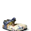Halbsandalen In Blau/ Beige/ Bunt -Outdoor Schritt Geschaft calceo halbsandalen in blau beige bunt