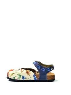 Halbsandalen In Blau/ Beige/ Bunt -Outdoor Schritt Geschaft calceo halbsandalen in blau beige bunt 2