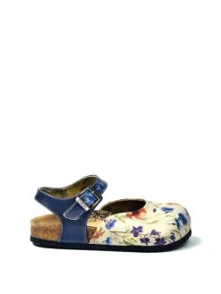 Halbsandalen In Blau/ Beige/ Bunt -Outdoor Schritt Geschaft calceo halbsandalen in blau beige bunt 3