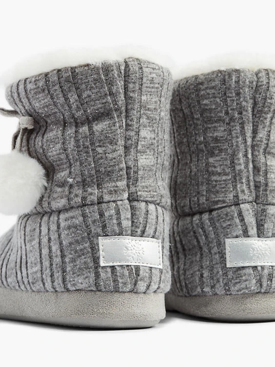 Hausschuh Grau 6 Hausschuh Grau – Bild 4