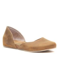 Leder-Ballerinas In Hellbraun