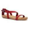 Leder-Sandalen In Rot -Outdoor Schritt Geschaft comfortfusse leder sandalen in rot