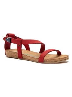 Leder-Sandalen In Rot