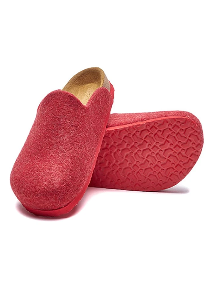 Woll-Hausschuhe In Rot 5 Woll-Hausschuhe In Rot – Bild 3