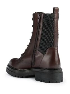 Geox Leder-Boots "Iridea" In Bordeaux/ Schwarz -Outdoor Schritt Geschaft geox leder boots iridea in bordeaux schwarz 2