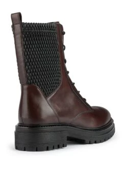Geox Leder-Boots "Iridea" In Bordeaux/ Schwarz -Outdoor Schritt Geschaft geox leder boots iridea in bordeaux schwarz 3