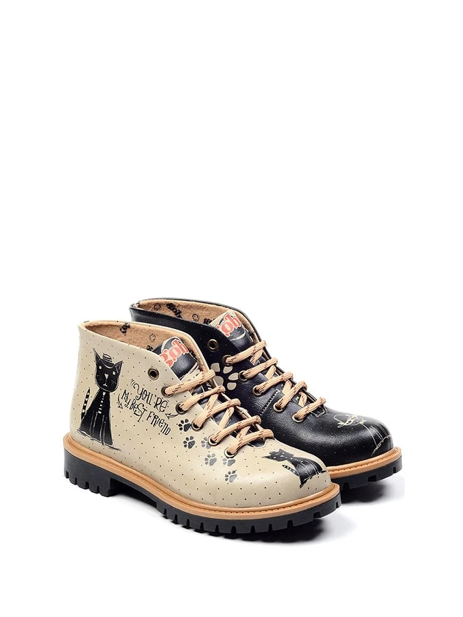 Boots In Beige/ Schwarz/ Bunt 3 Boots In Beige/ Schwarz/ Bunt