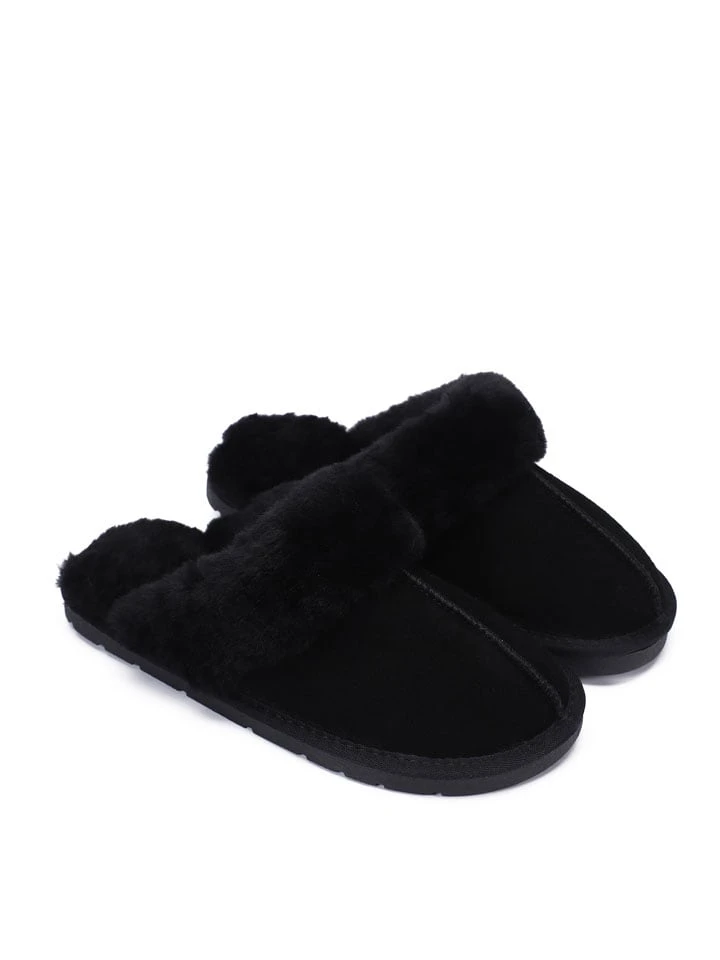 Schaffell-Hausschuhe "Emeline" In Schwarz 8 Schaffell-Hausschuhe "Emeline" In Schwarz – Bild 6