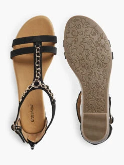 Sandale Schwarz -Outdoor Schritt Geschaft graceland sandale schwarz 2