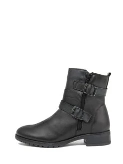 Leder-Boots In Schwarz