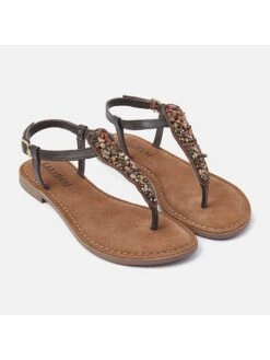 Lazamani Leder-Zehentrenner In Braun