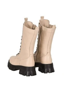Leder-Boots In Beige -Outdoor Schritt Geschaft moosefield leder boots in beige 4