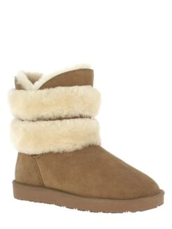 Leder-Winterboots "Evan" In Hellbraun