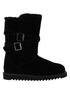 Leder-Winterstiefel "Mells Waterproof" In Schwarz