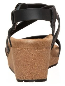 Leder-Keilsandaletten "Sibyl Ring-Buckle" In Schwarz - Weite S -Outdoor Schritt Geschaft papillio leder keilsandaletten sibyl ring buckle in schwarz weite s 2