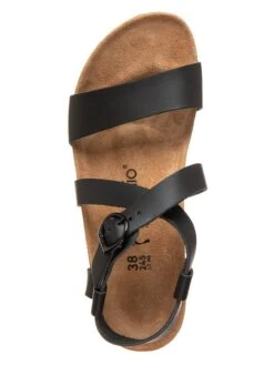 Leder-Keilsandaletten "Sibyl Ring-Buckle" In Schwarz - Weite S -Outdoor Schritt Geschaft papillio leder keilsandaletten sibyl ring buckle in schwarz weite s 3