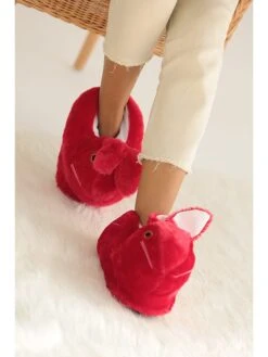 Hausschuhe In Rot -Outdoor Schritt Geschaft pinqity hausschuhe in rot 3