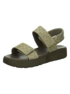 Think! Leder-Sandalen "Sing" In Khaki -Outdoor Schritt Geschaft think leder sandalen sing in khaki 1