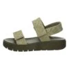 Think! Leder-Sandalen "Sing" In Khaki -Outdoor Schritt Geschaft think leder sandalen sing in khaki
