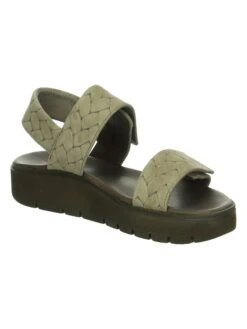 Think! Leder-Sandalen "Sing" In Khaki -Outdoor Schritt Geschaft think leder sandalen sing in khaki 3