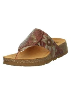 Think! Leder-Zehentrenner "Koak" In Hellbraun/ Bunt -Outdoor Schritt Geschaft think leder zehentrenner koak in hellbraun bunt 1