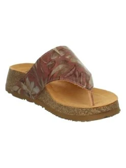 Think! Leder-Zehentrenner "Koak" In Hellbraun/ Bunt -Outdoor Schritt Geschaft think leder zehentrenner koak in hellbraun bunt 3