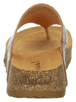 Think! Leder-Zehentrenner "Koak" In Hellbraun/ Bunt -Outdoor Schritt Geschaft think leder zehentrenner koak in hellbraun bunt 6