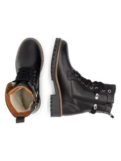 Leder-Boots "Kvinlog" In Schwarz -Outdoor Schritt Geschaft travelin leder boots kvinlog in schwarz 3