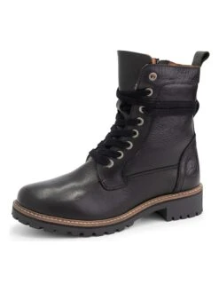 Leder-Boots "Kvinlog" In Schwarz -Outdoor Schritt Geschaft travelin leder boots kvinlog in schwarz 6