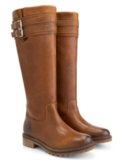 Leder-Stiefel "Stavanger" In Hellbraun