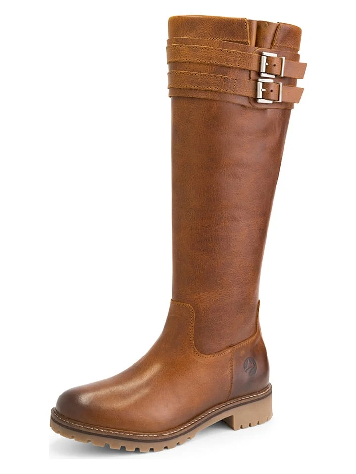 Leder-Stiefel "Stavanger" In Hellbraun 9 Leder-Stiefel "Stavanger" In Hellbraun – Bild 7