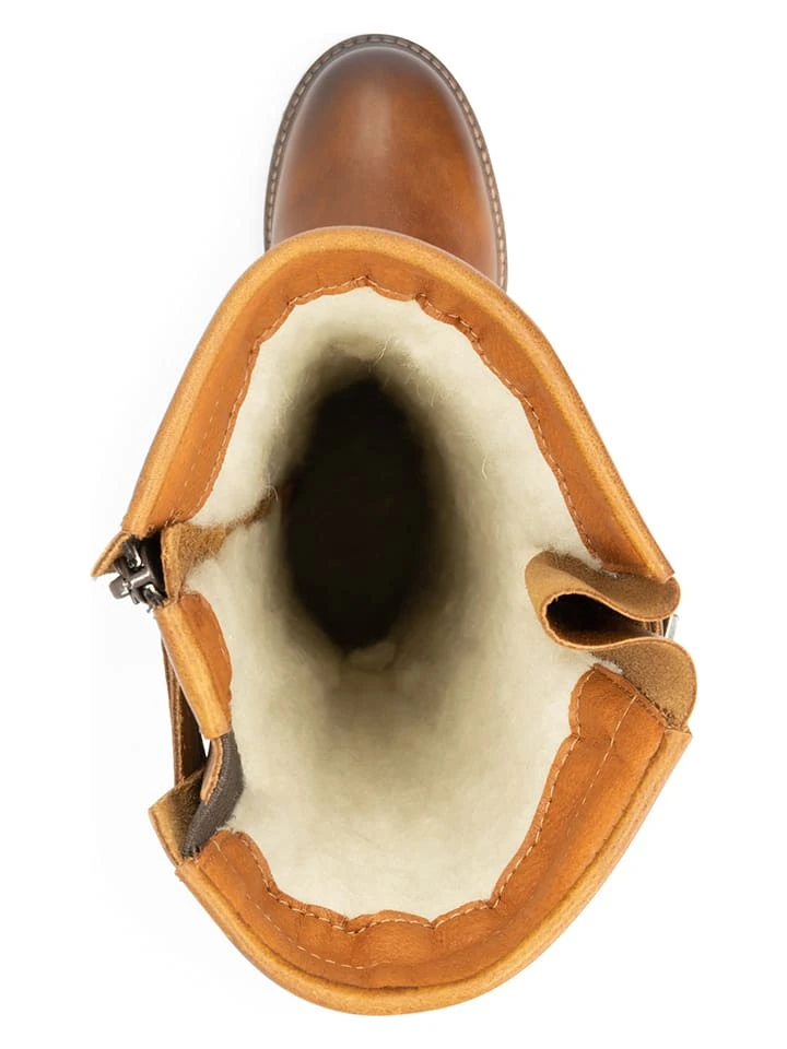 Leder-Stiefel "Stavanger" In Hellbraun 11 Leder-Stiefel "Stavanger" In Hellbraun – Bild 9