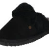 Warmbat Hausschuhe Flurry Suede In Schwarz -Outdoor Schritt Geschaft warmbat hausschuhe flurry suede in schwarz