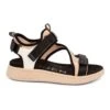 Woden Sandalen "Emilie" In Beige/ Schwarz -Outdoor Schritt Geschaft woden sandalen emilie in beige schwarz